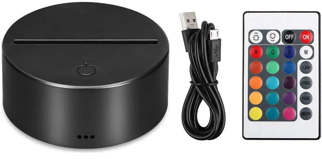 The LED light base unit, cable, and remote