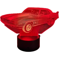 Finished custom LED light engraved with the car photo