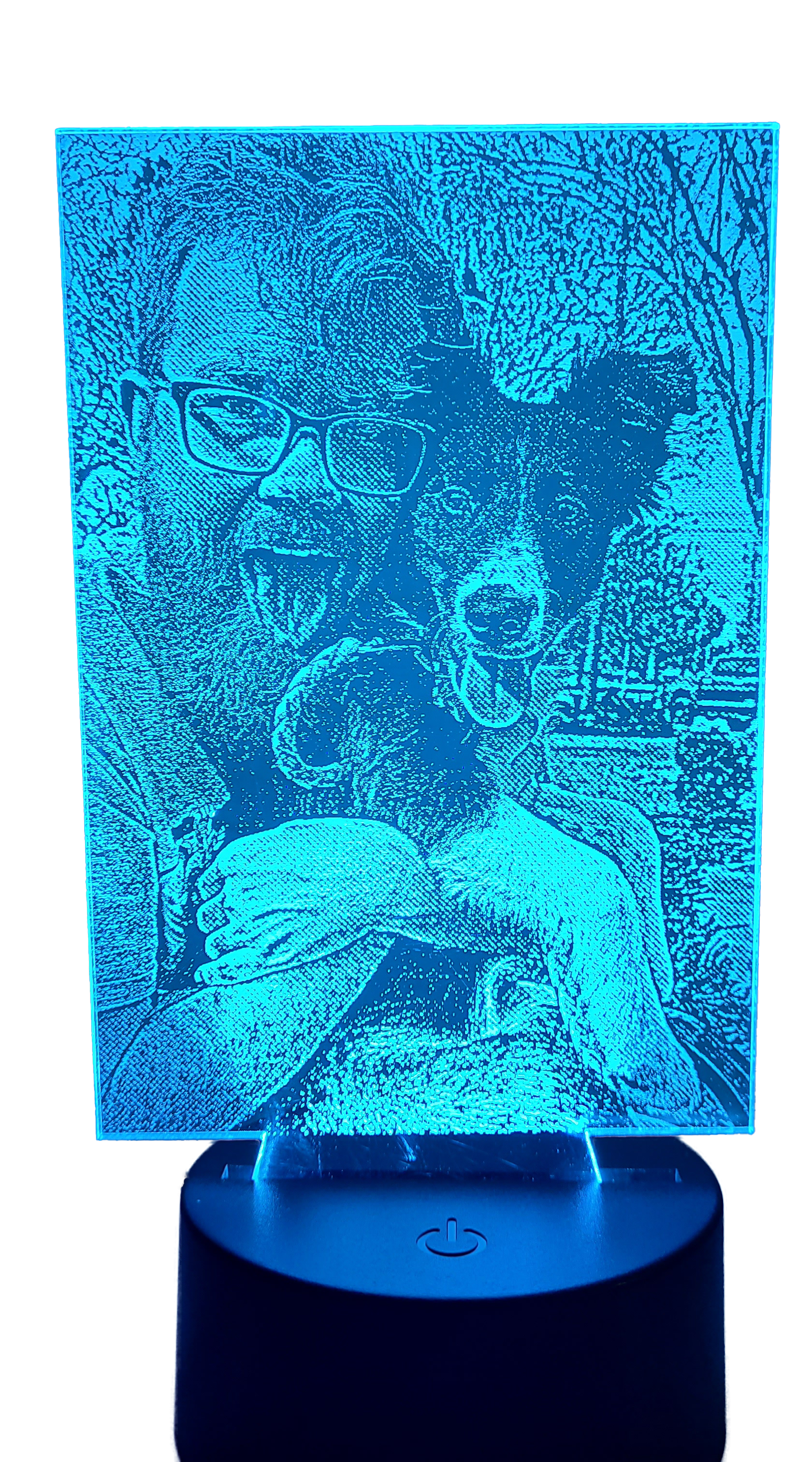 Custom laser-engraved acrylic LED night light